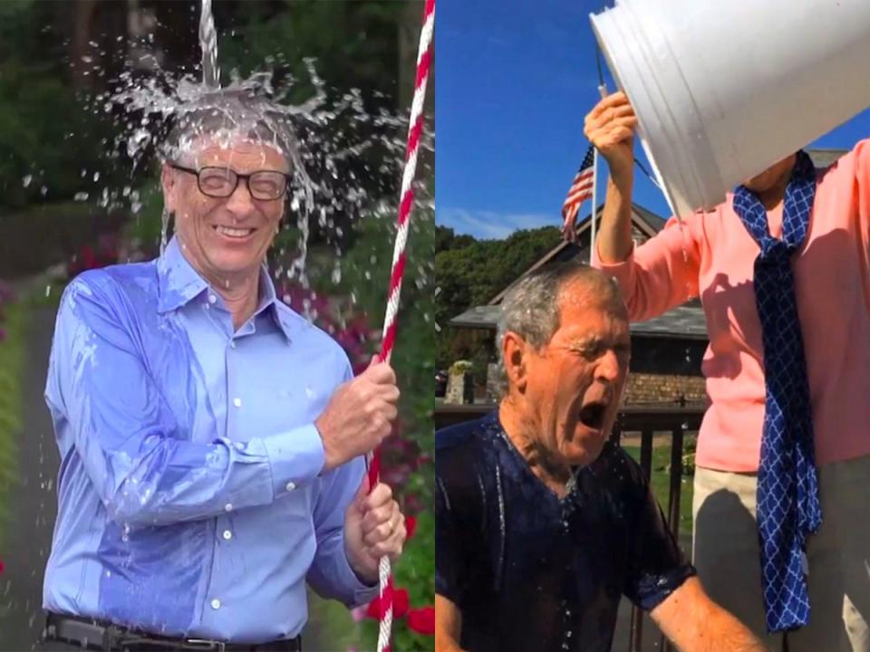 Ice bucket challenge gates bush