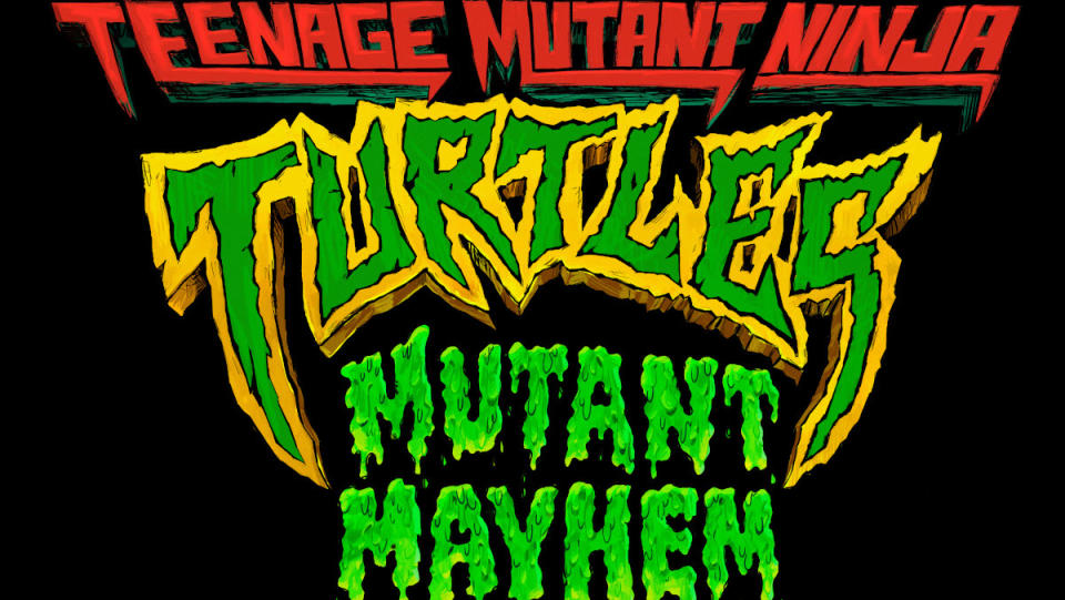 The title treatment for Seth Rogen's Teenage Mutant Ninja Turtles: Mutant Mayhem