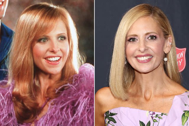 <p>Diyah Pera/Warner Bros/Kobal/Shutterstock; Tommaso Boddi/Variety via Getty</p> Sarah Michelle Gellar in Scooby-Doo and now