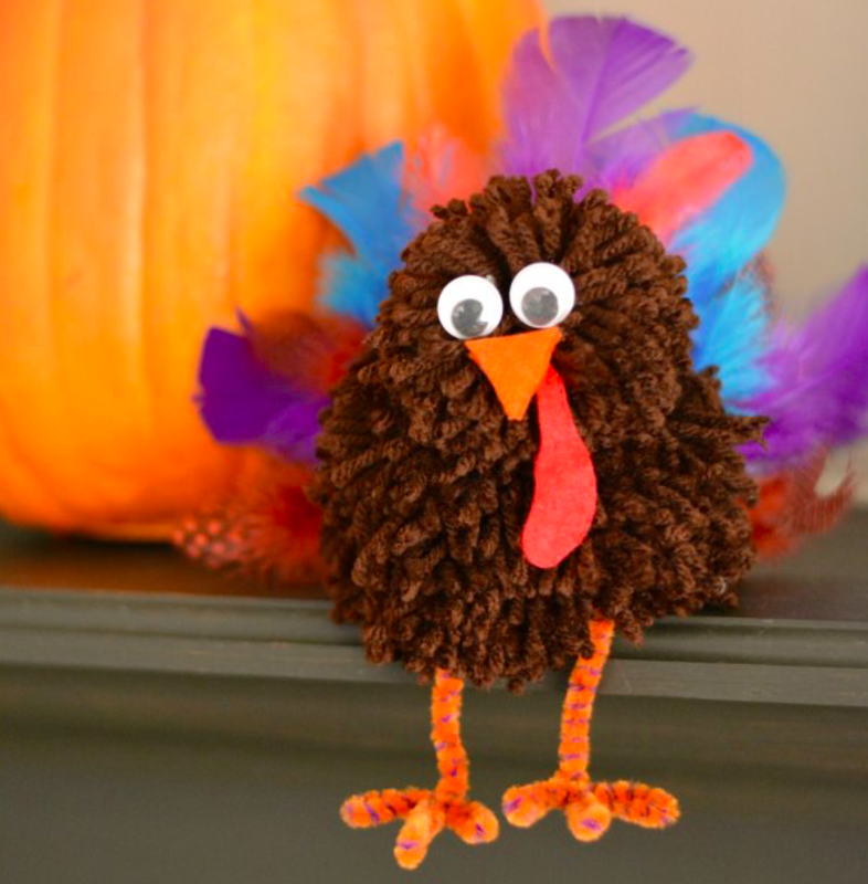 <p>Growing Up Gabel</p><p>You can use yarn, pipe cleaners and cardboard to make this adorable turkey. Head over to <a href="https://growingupgabel.com/pom-pom-thanksgiving-craft/" rel="nofollow noopener" target="_blank" data-ylk="slk:Growing Up Gabel;elm:context_link;itc:0;sec:content-canvas" class="link rapid-noclick-resp"><em>Growing Up Gabel</em></a> to learn how to build this DIY project.</p>