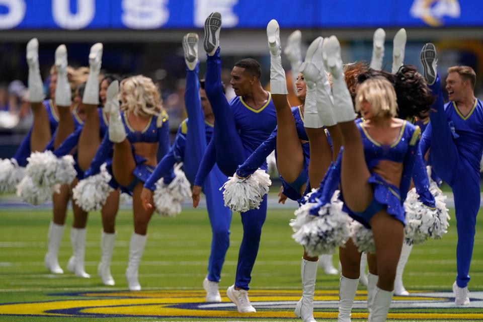 Week 2: Los Angeles Rams cheerleaders perform during the first half against the Atlanta Falcons in SoFi Stadium.