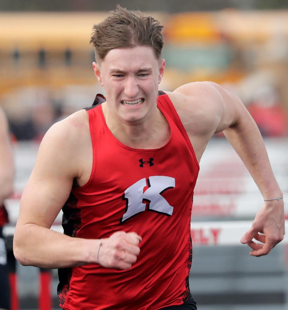 Kimberly's Cam Wnek has the top times in the 110 and 300 hurdles in the first installment of the Fox Valley track and field honor roll.