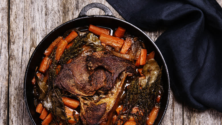 Brisket braised with carrots