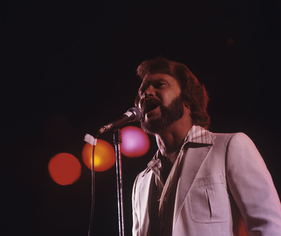 Glen Campbell performs at the Country Music Festival in Portsmouth, England, in August 1980.