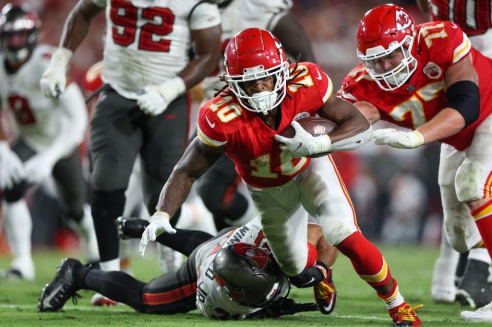 Kansas City Chiefs Isiah Pacheco had a strong Sunday night game against Tampa Bay.