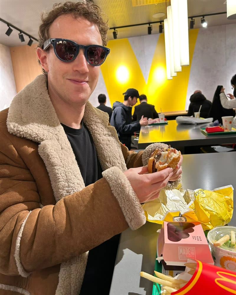 「全球第4富豪」祖克柏吃了日本麥當勞後大讚，該給米其林一星。（圖／翻攝自Mark Zuckerberg臉書）