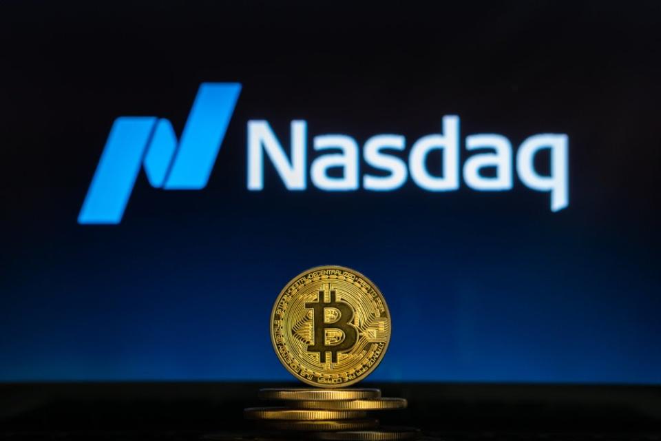 Bitcoin, the world's biggest cryptocurrency, is outperforming major stocks after significant gains in April. | Source: Shutterstock