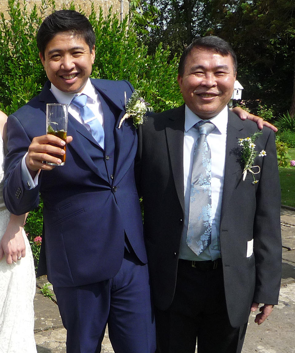 John Nguyen at his wedding with his father Peter (John Nguyen)