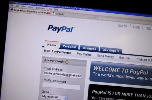 This file photo shows a screen shot of the online payment site PayPal, in 2010. PayPal says it plans to capitalise on its dominant position as a global service for online purchases