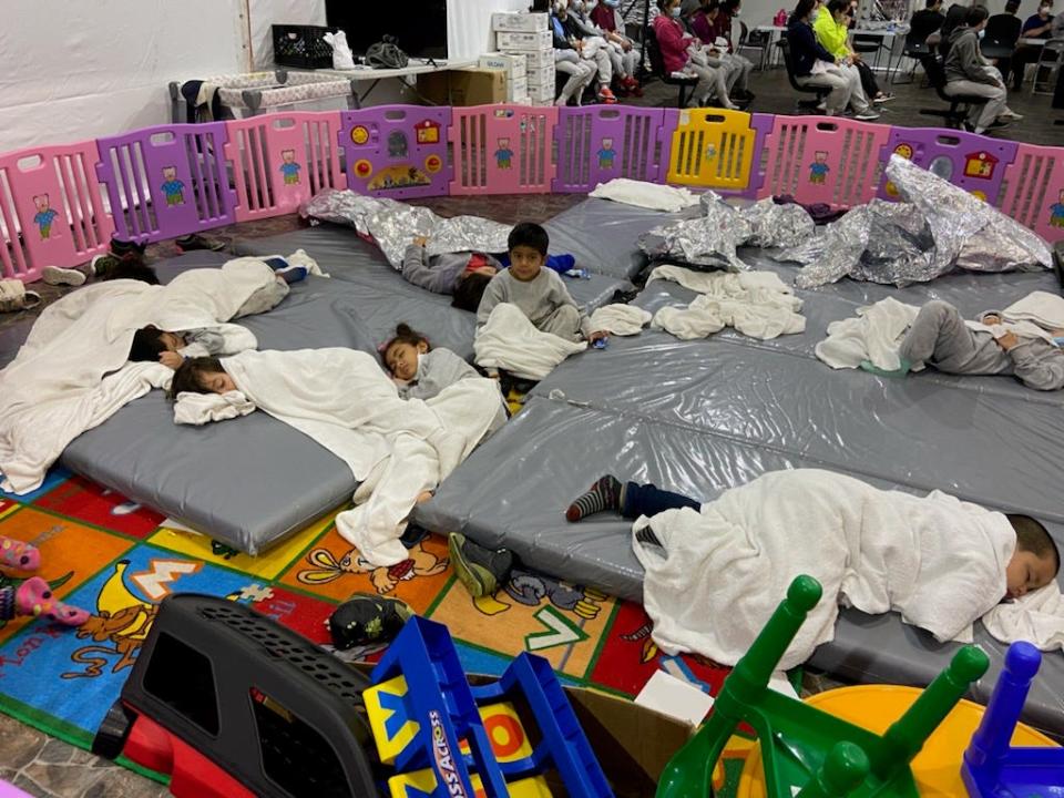 Sen. Mike Braun, R-Ind., told USA TODAY that he took this picture of the Customs and Border Protection facility in Donna, Texas, and that it was "completely overwhelmed."