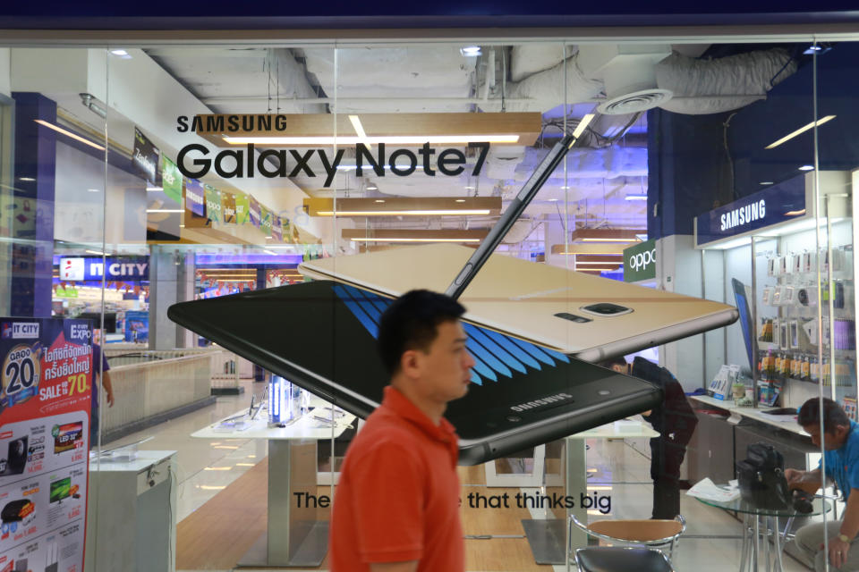 Le Galaxy Note 7 de Samsung( Crédit : Adisorn Chabsungnuen/Pacific Press/LightRocket via Getty Images)