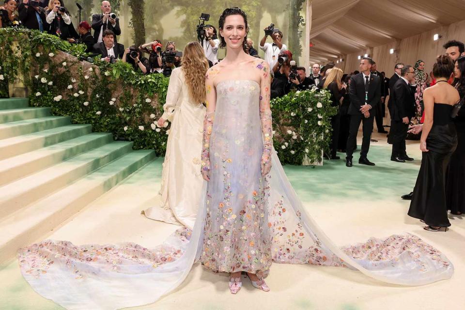 <p>John Shearer/WireImage</p> Rebecca Hall attends the 2024 Met Gala.