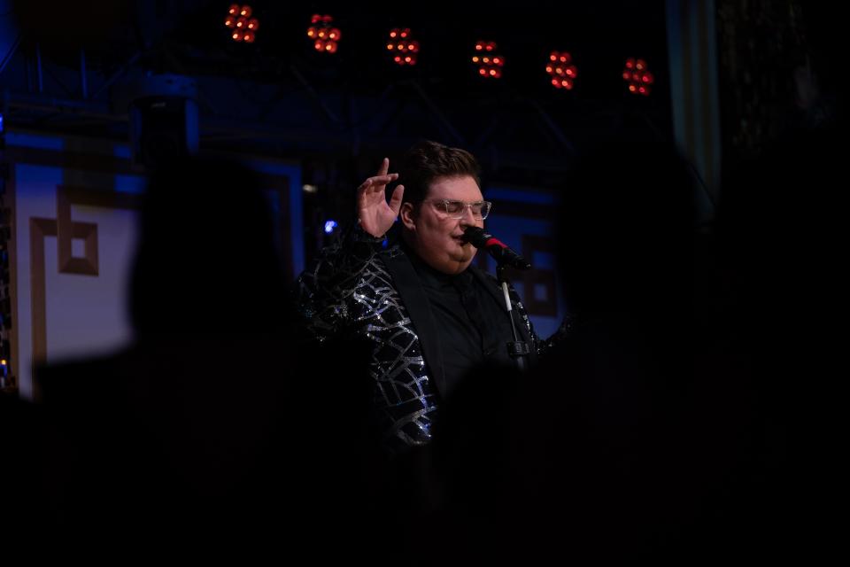 Season 9 "The Voice" winner and Kentucky native Jordan Smith entertains guests at the 2019 Barnstable Brown Derby Eve Gala in Louisville. May 3, 2019.