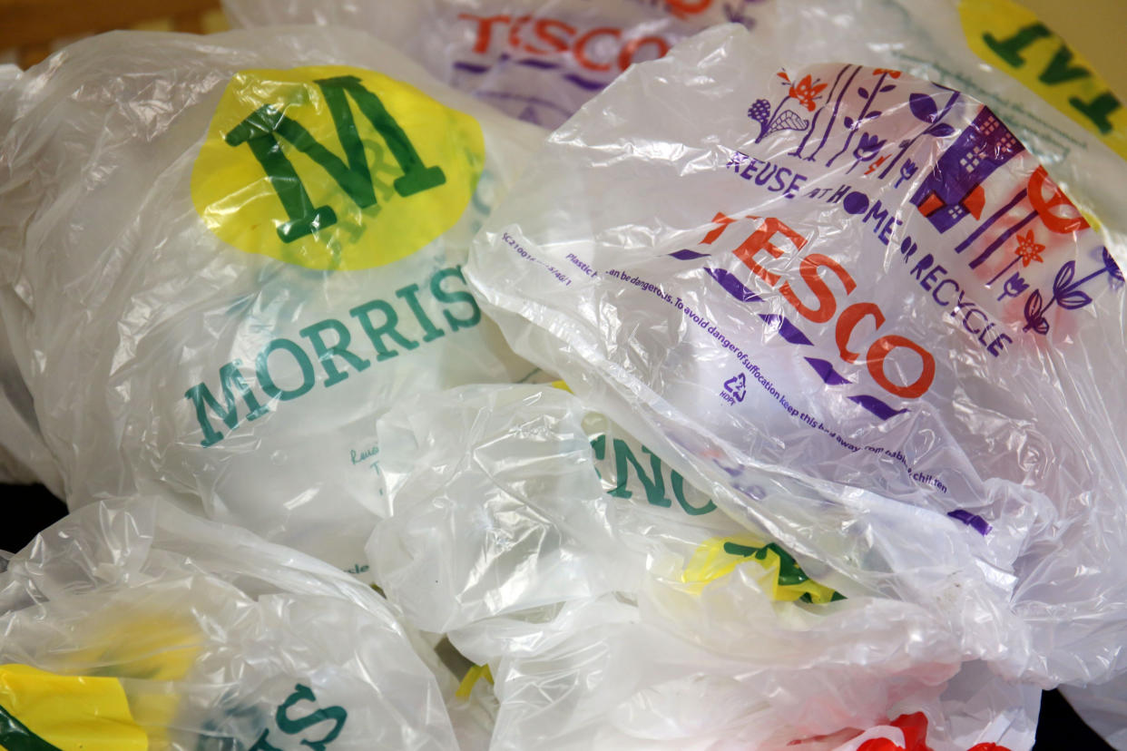 <em>Plastic bag charge – the charge for plastic bags is reportedly set to rise to 10p and be extended to every shop (Picture: PA)</em>