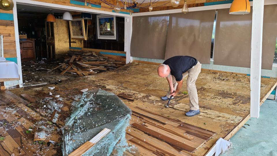 Hurricane Ian: Osteria Capri's picture window blew in from storm surge causing water damage to the restaurant.