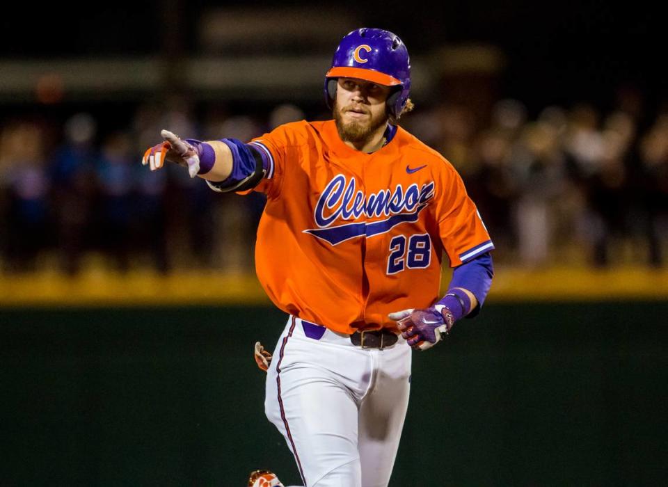 Seth Beer leads Clemson with 20 home runs this season.