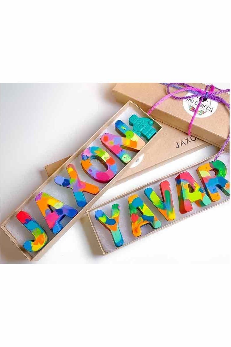 Kids Birthday Party Favor - Crayon Letter Personalized Name