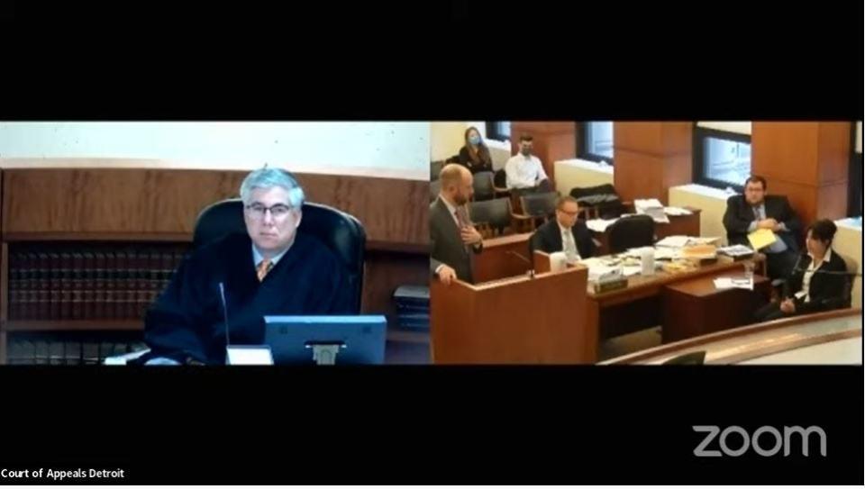 Dr. Michele Glinn, chief science officer at Viridis Laboratories, testifies in front of Michigan Court of Claims Judge Christopher Murray on Wednesday, December 1, 2021.