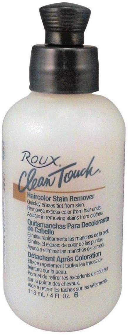 Apply Roux's Clean Touch remover to tinted skin and rinse off to remove any stains to your scalp and hairline. 