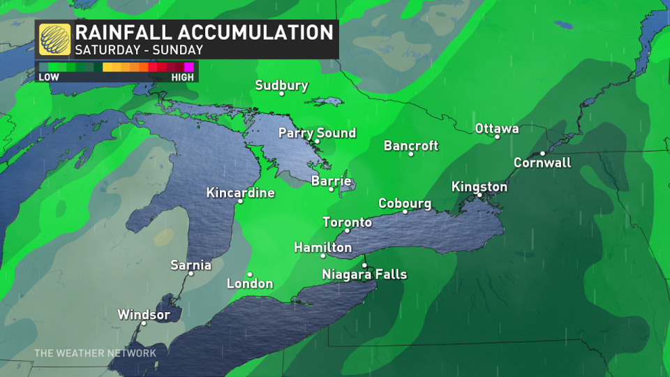 Southern Ontario rain amounts Dec 7 2023