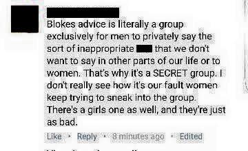 One of the Blokes Advice posts. Source: Facebook