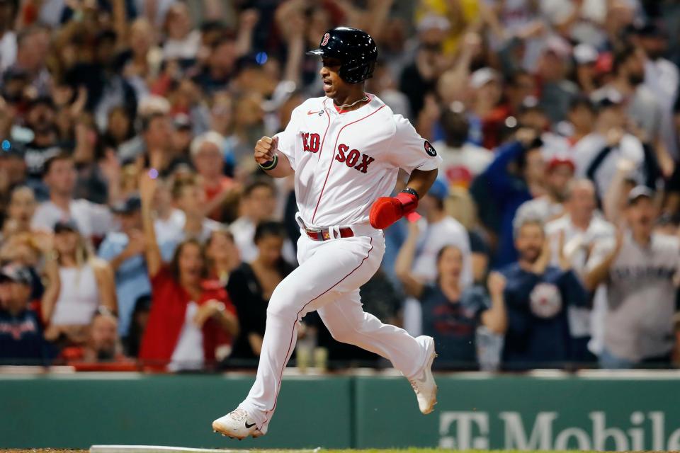 Jeter Downs had an opportunity to cross the plate at Fenway Park during a Boston Red Sox game against the Yankees in July.