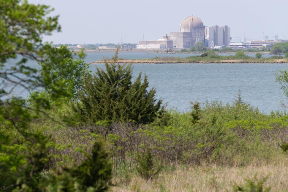 The dome to the Wolf Creek Nuclear Power Plant in Burlington is seen from across the Coffee County Reservoir.