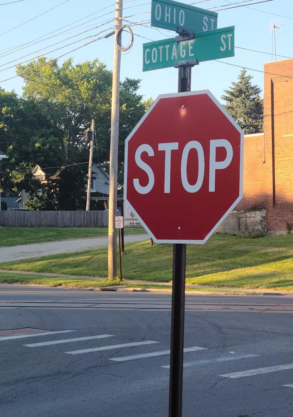 Ohio Street has had problems with speeders, according to a resident who spoke about the issue at Tuesday's Ashland City Council meeting. This stop sign at Cottage Street and one at the other end of the street at Masters Avenue are the only stop signs on the seven-block street.