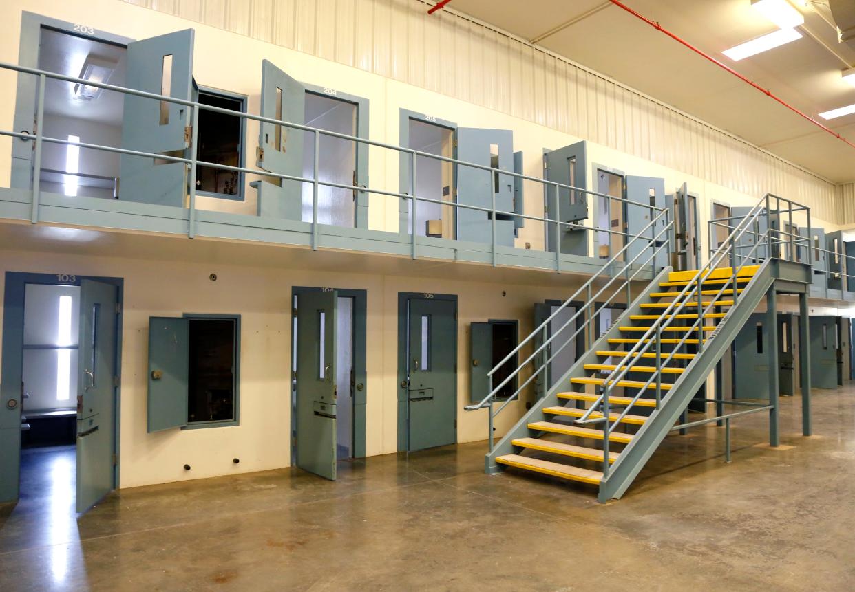 The maximum-security cellblock is shown at the North Fork Correctional Center in Sayre.