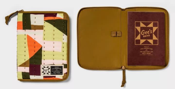 A retro notebook with a reusable quilted cover