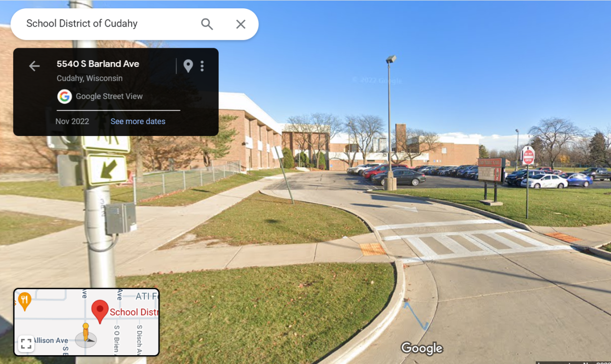 The Cudahy School District office is located in the same building as its middle school.