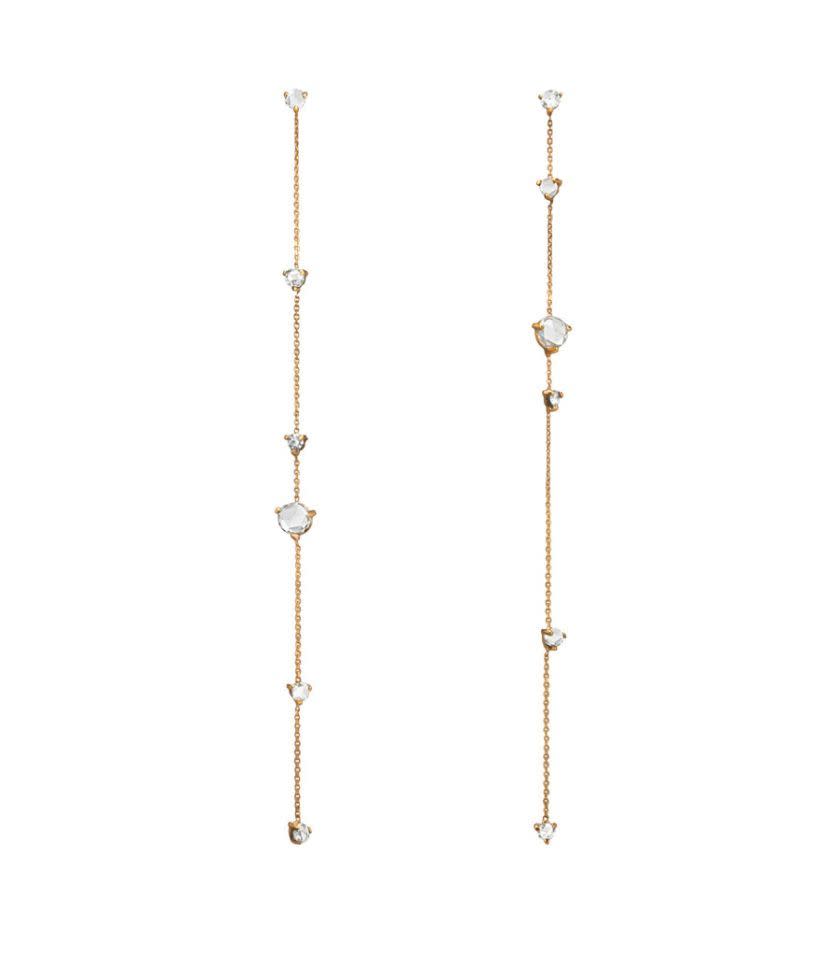 Boucles d'oreilles « Wwake Linear Rose Cut Diamond Chain Earrings »