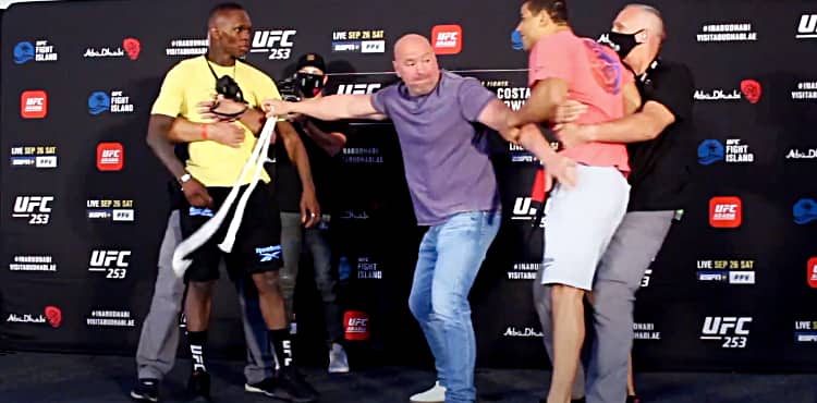 UFC 253 Adesanya vs Costa weigh-in face-offs