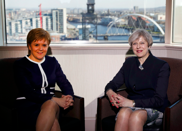 Nicola Sturgeon and Theresa May met in Glasgow on Monday (Picture: Rex)