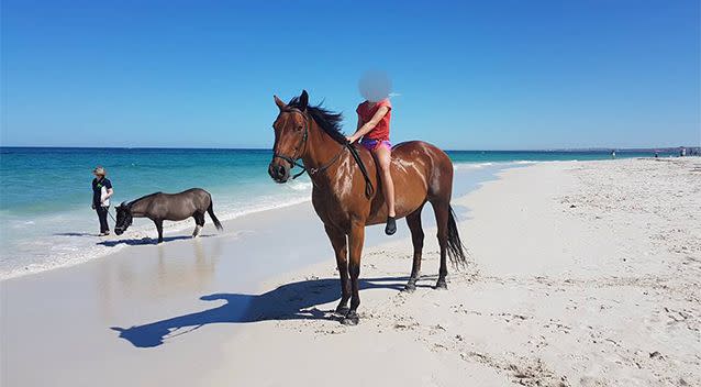 The group of riders said they were taking their horses to the beach one last time before the local council banned the animals. Photo: Facebook