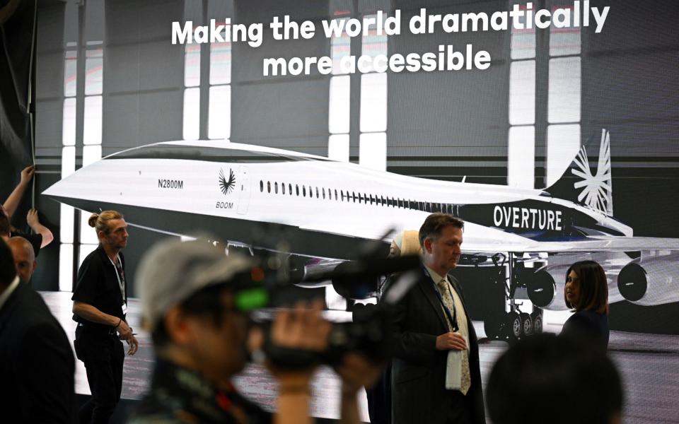 The Boom Supersonic jet will carry between 65 and 88 passengers at 1,300 mph - Getty 