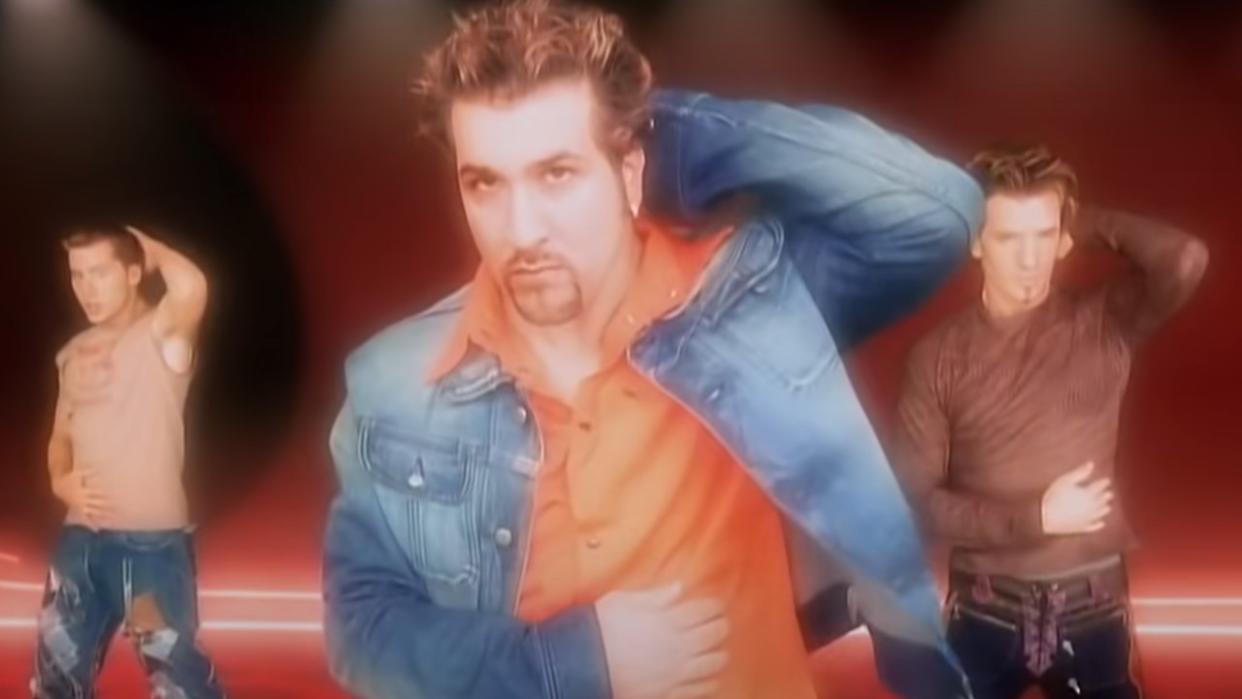  Joey Fatone in the *NSYNC video for Pop. 