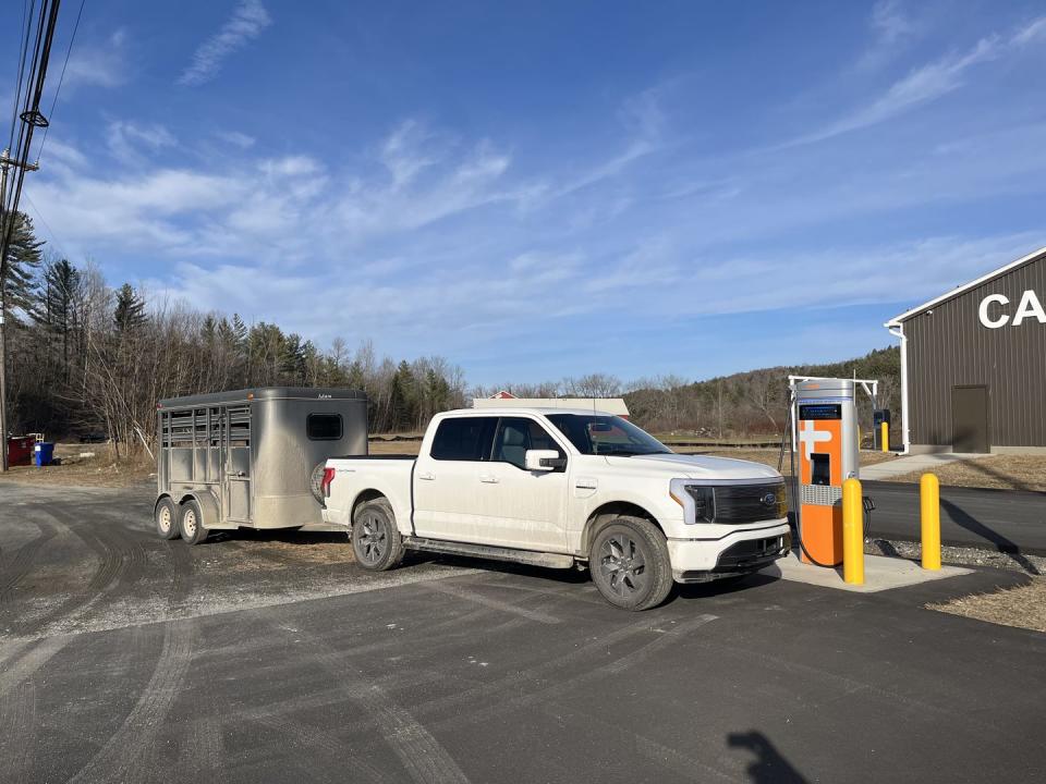 ford lighting with trailer at a charger