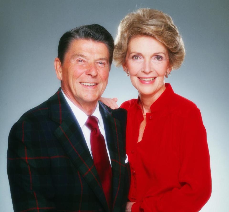 Ronald Reagan and Nancy Reagan in 1980. ‘The Reagans were students of movies. They didn’t take their eyes from the screen, they didn’t look around the room, they didn’t do anything. They studied the movies,’ writes Mark Weinberg in his memoir.