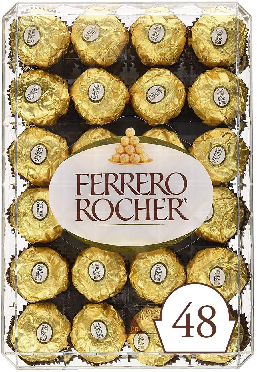 Save 30% on Ferrero Rocher Fine Hazelnut Chocolates Christmas Gift Box. Image via Amazon.