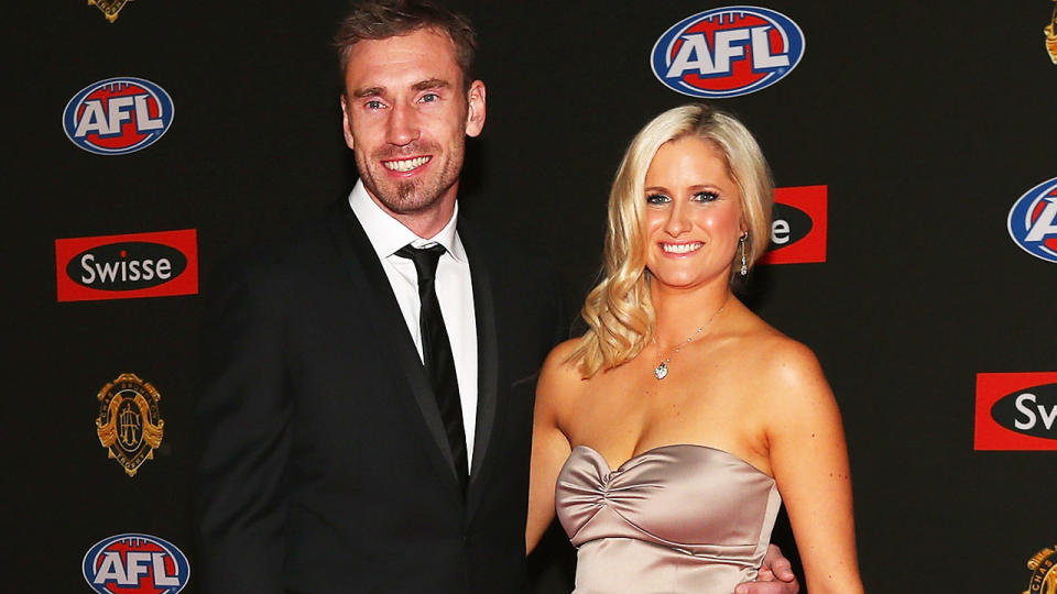 Shane Tuck, pictured here with wife Katherine at the 2012 Brownlow Medal.