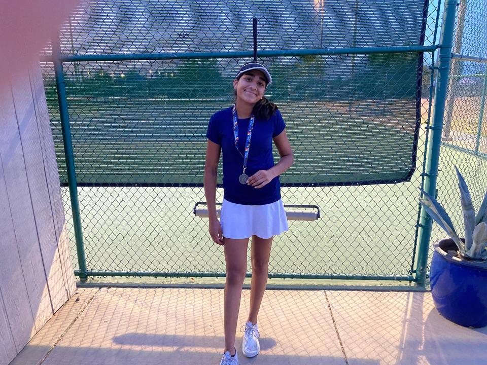 Nandini Patel of Scottsdale Prep. She won her second straight Division III Girls Singles title on Monday.