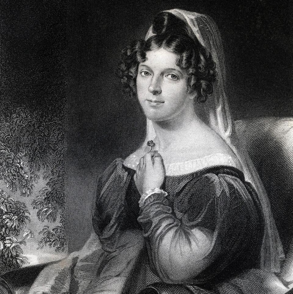 Felicia Hemans by W Holl after W E West (c. 1820)