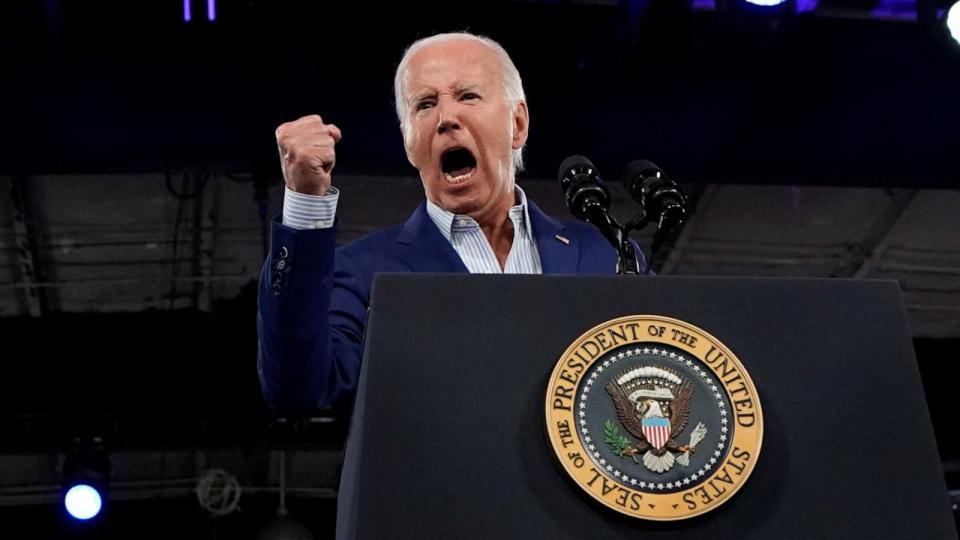 PHOTO: President Joe Biden speaks during a campaign rally in Raleigh, North Carolina, June 28, 2024.  (Elizabeth Frantz/Reuters)