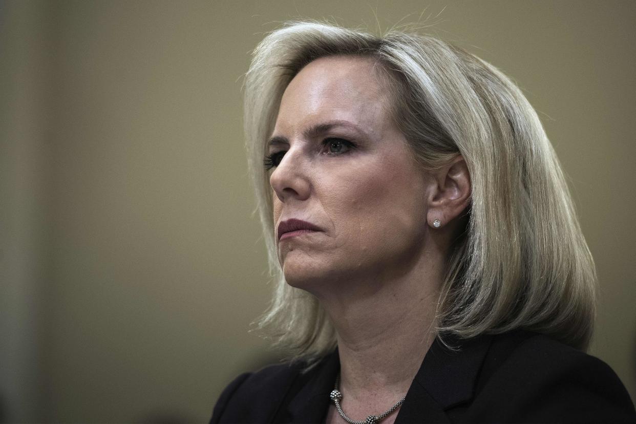 It was announced on Sunday that Kirstjen Nielsen is leaving the Department of Homeland Security. (Photo: JIM WATSON/AFP/Getty Images)