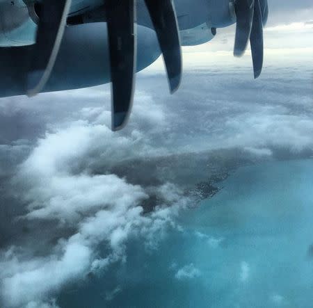 The eye of Hurricane Nicole passes over Bermuda, as seen from a Lockheed-Martin WC-130J aircraft of the U.S. Air Force Reserve 53rd Weather Reconaissance Squadron "Hurricane Hunters" October 13, 2016. USAFR/Lt. Leesa Froelich/Handout via Reuters