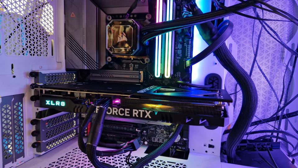 PNY GeForce RTX 4070 inside the GamesRadar testing PC