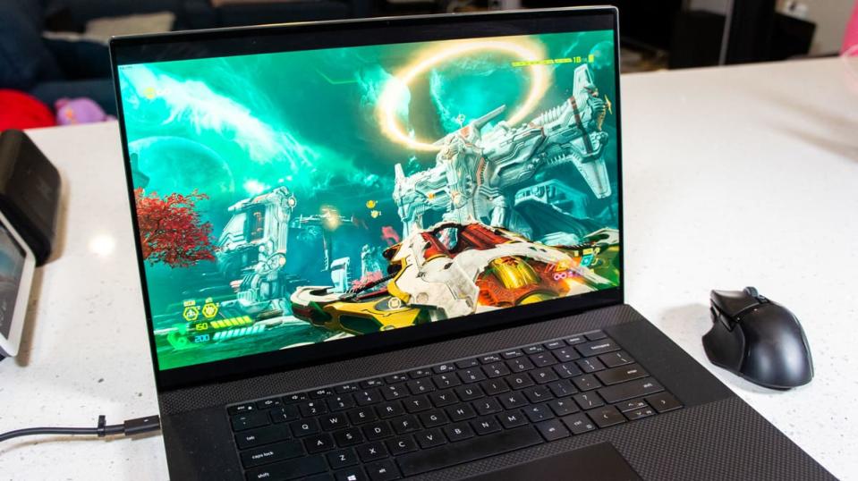 dell xps 17 playing Doom Eternal
