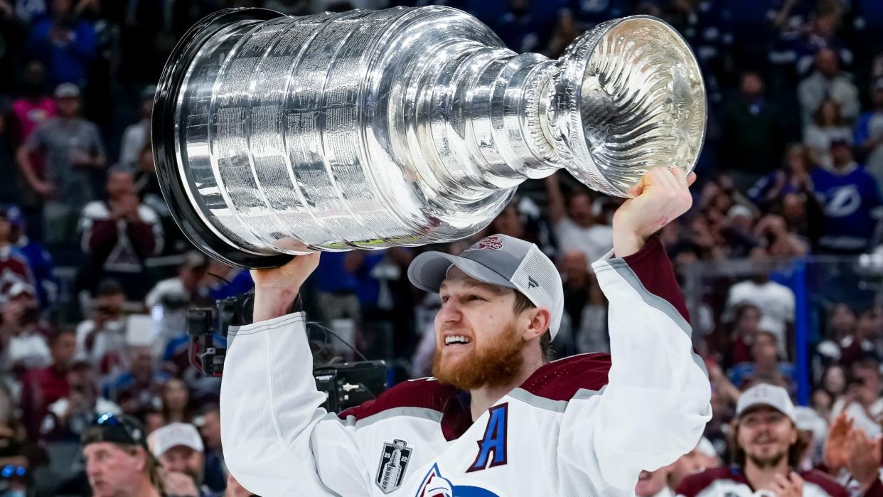 The Colorado Avalanche have signed forward Nathan MacKinnon to an eight-year, $100.8 million extension. (Getty Images)