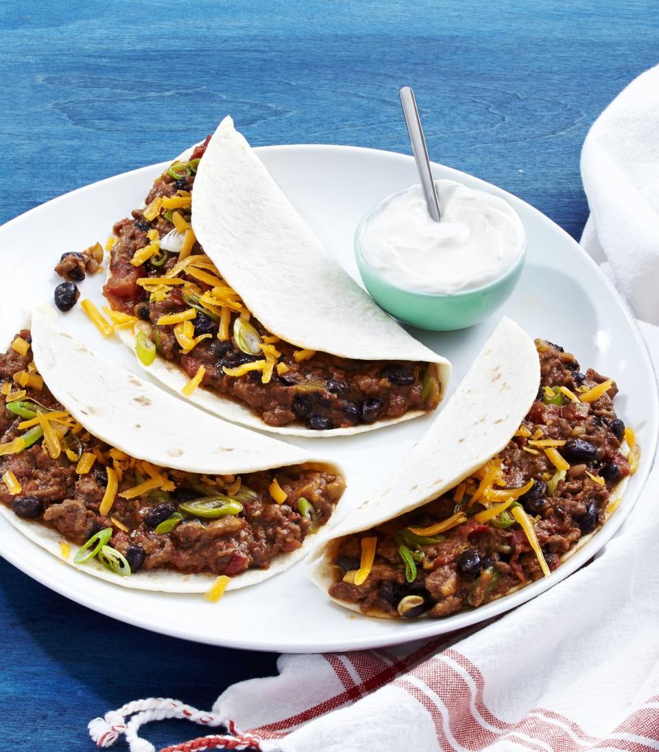 Cheesy Ground Beef Tacos